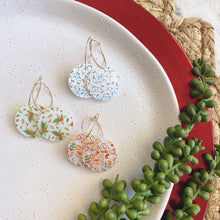 Load image into Gallery viewer, Printed Christmas Hoops // Acrylic Earrings
