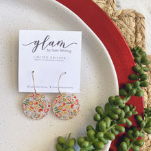 Load image into Gallery viewer, Printed Christmas Hoops // Acrylic Earrings
