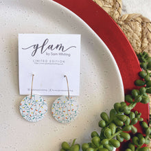 Load image into Gallery viewer, Printed Christmas Hoops // Acrylic Earrings
