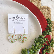 Load image into Gallery viewer, Printed Christmas Hoops // Acrylic Earrings
