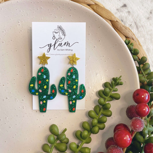 Acrylic Earrings // Christmas Dangles