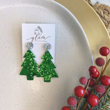 Load image into Gallery viewer, Tree Studs // Christmas Dangle Earrings
