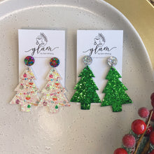 Load image into Gallery viewer, Tree Studs // Christmas Dangle Earrings

