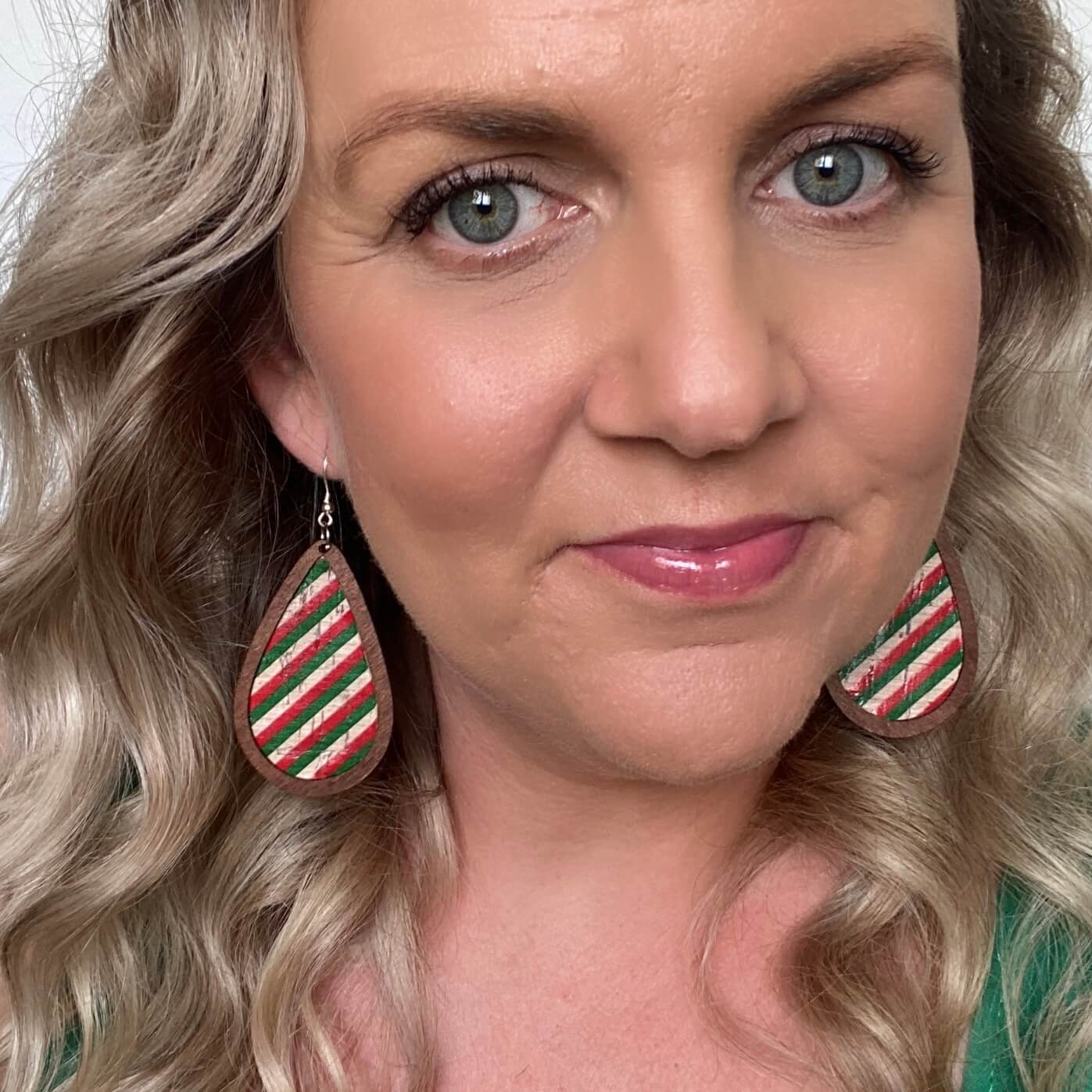 Timber Framed Teardrops // Christmas Earrings