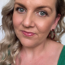 Load image into Gallery viewer, Red &amp; Green Glitter Hoops // Christmas Earrings
