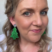 Load image into Gallery viewer, Tree Studs // Christmas Dangle Earrings
