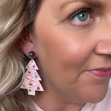 Load image into Gallery viewer, Tree Studs // Christmas Dangle Earrings
