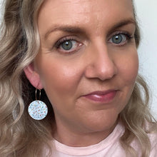 Load image into Gallery viewer, Printed Christmas Hoops // Acrylic Earrings
