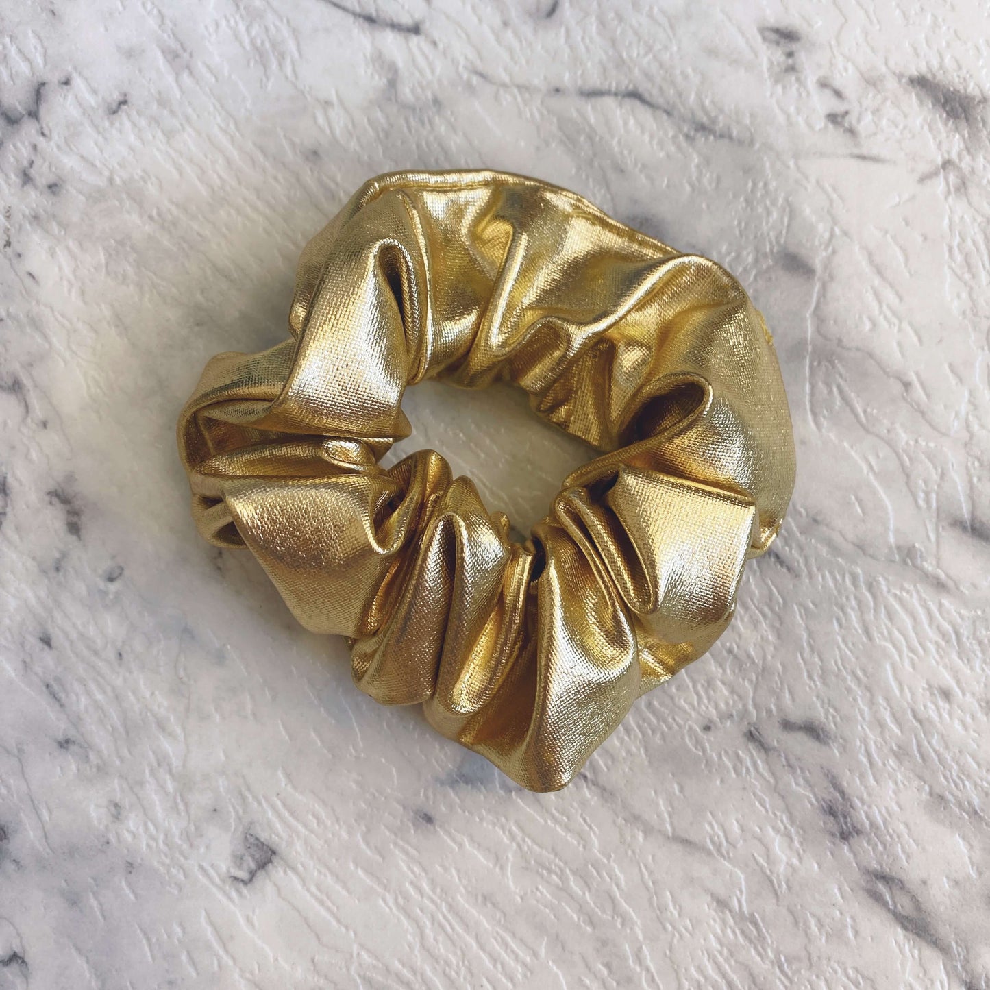 Metallic Hair Scrunchies // Faux Leather