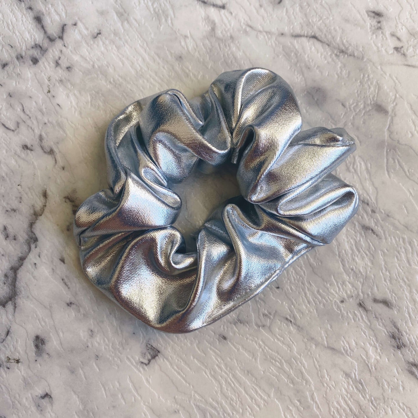 Metallic Hair Scrunchies // Faux Leather
