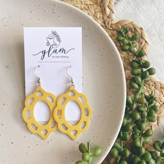 Yellow Arendelle // Leather Earrings