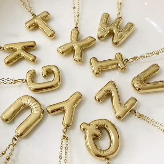 PRE-ORDER Bubble Letter Necklace - Gold