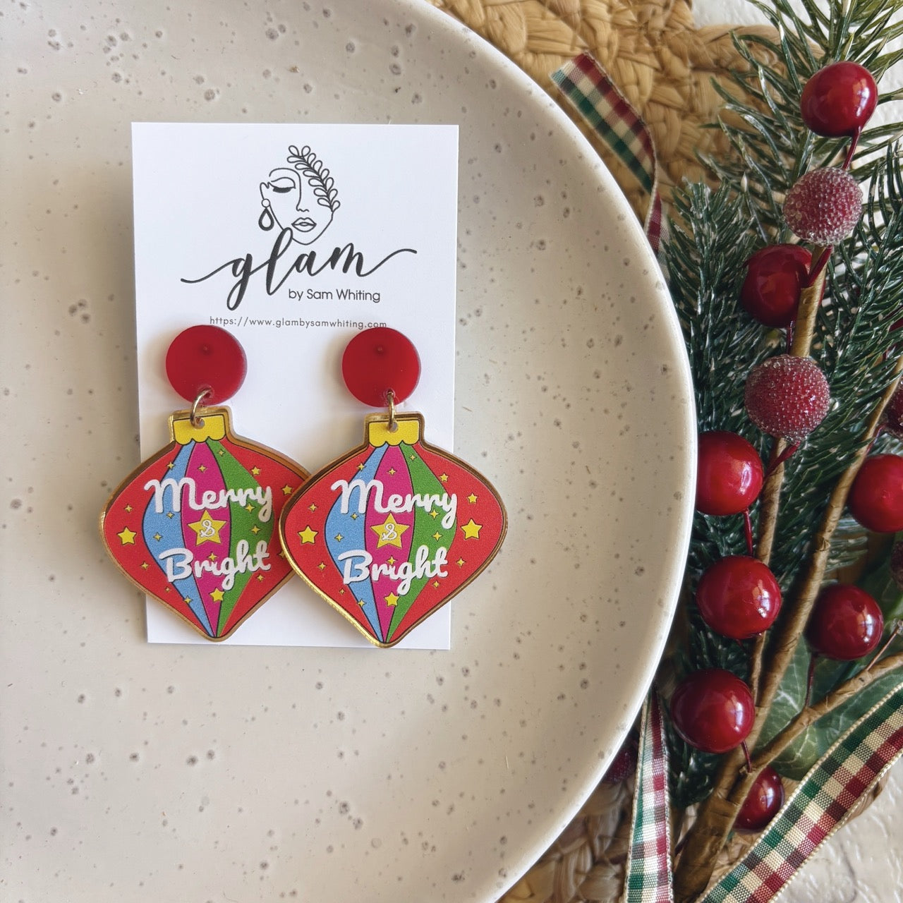 Merry & Bright  // Acrylic Stud Earrings