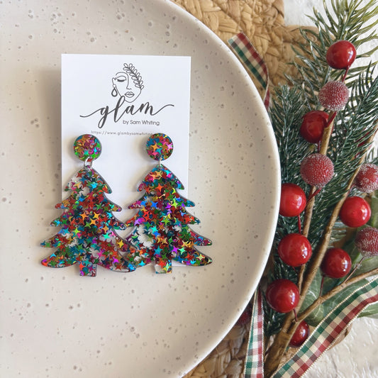 Twinkle Tree Studs // Acrylic Earrings