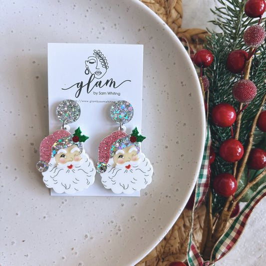 Santa // Acrylic Stud Earrings