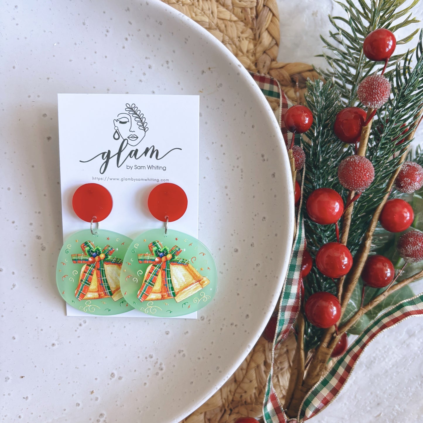 Jingle Bells // Acrylic Stud Earrings