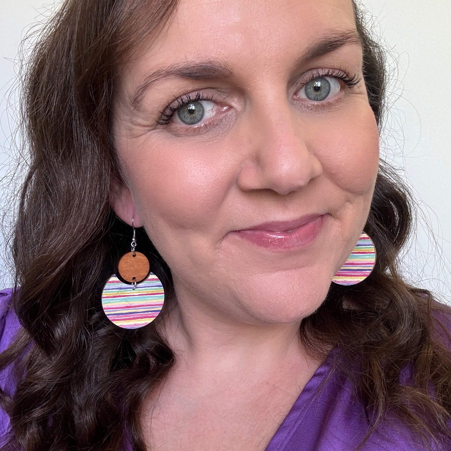 Carnival Stripe Crescents // Timber Earrings