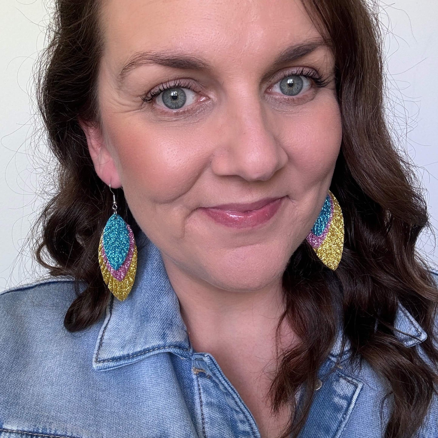 Fiesta Sparkle Dangles // Leather Earrings