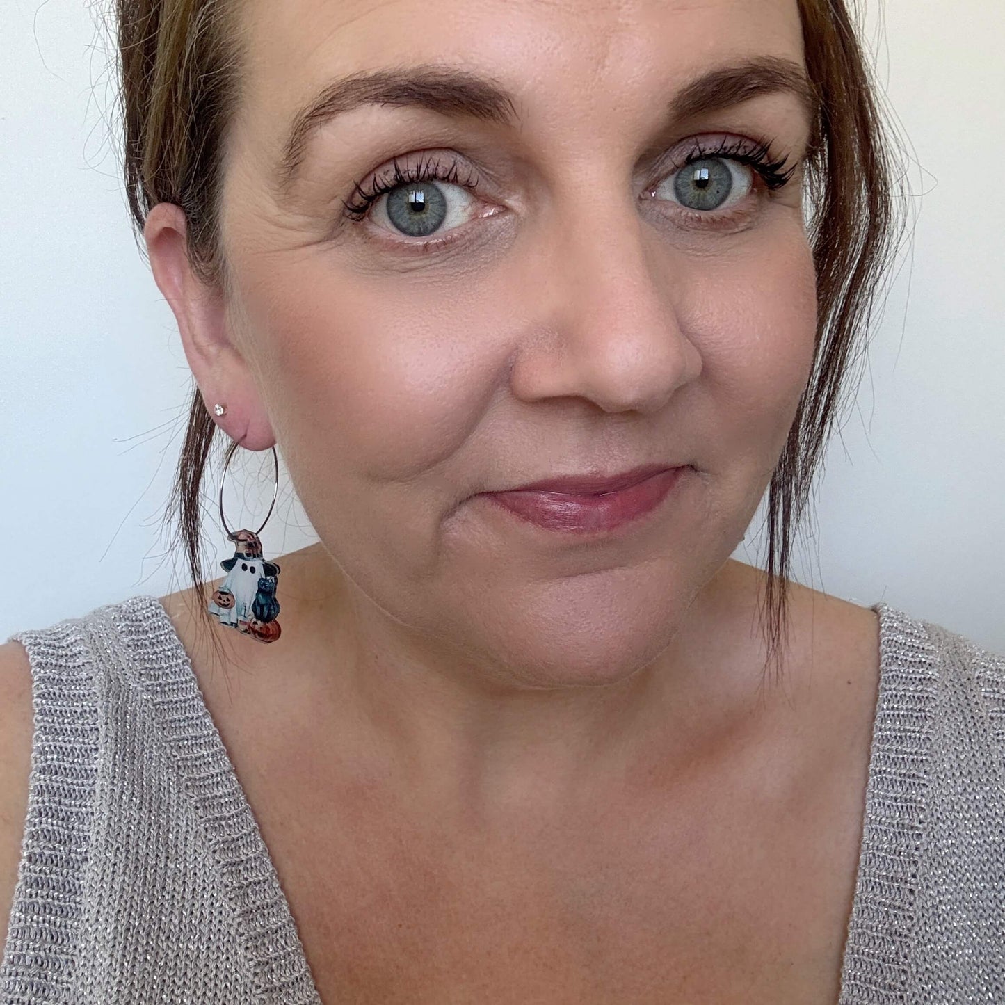 Black Cat Energy // Acrylic Hoop Earrings
