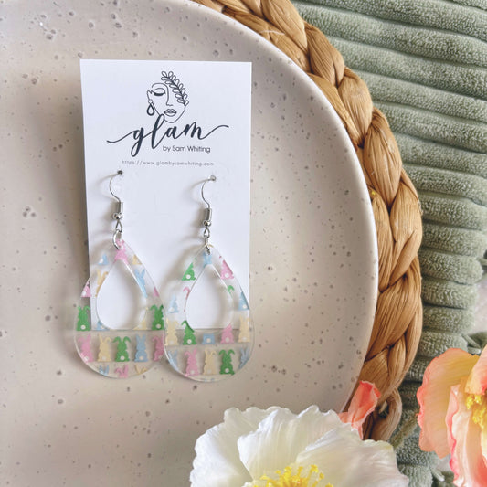 Clear Easter Open Teardrops // Acrylic Earrings