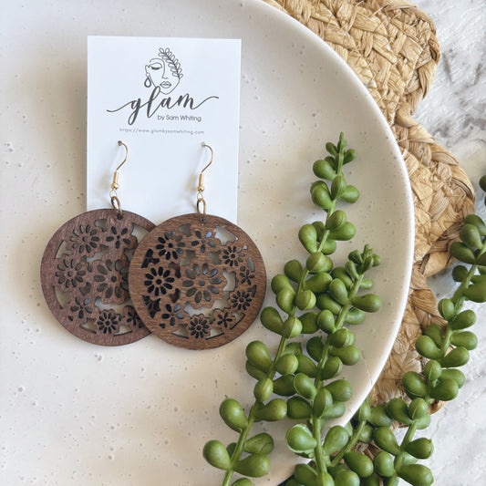 Floral Circles // Timber Earrings