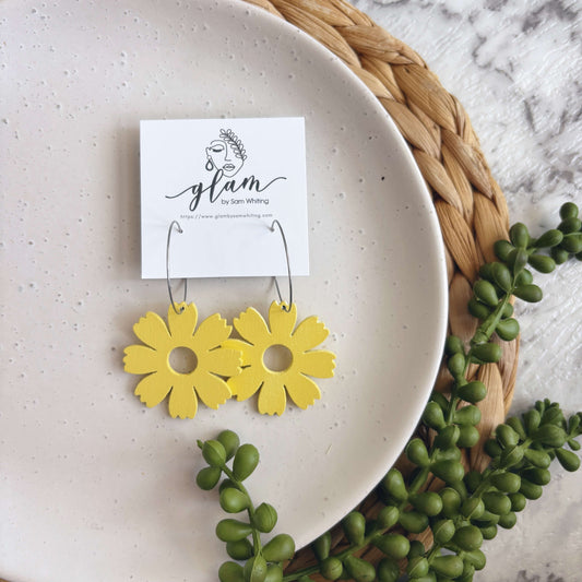 Lemon Flower Hoops // Timber Earrings