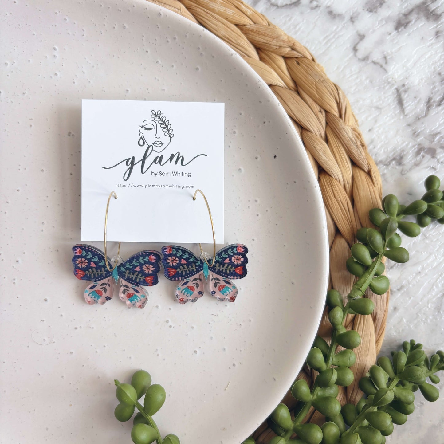 Butterfly Hoops // Acrylic Earrings