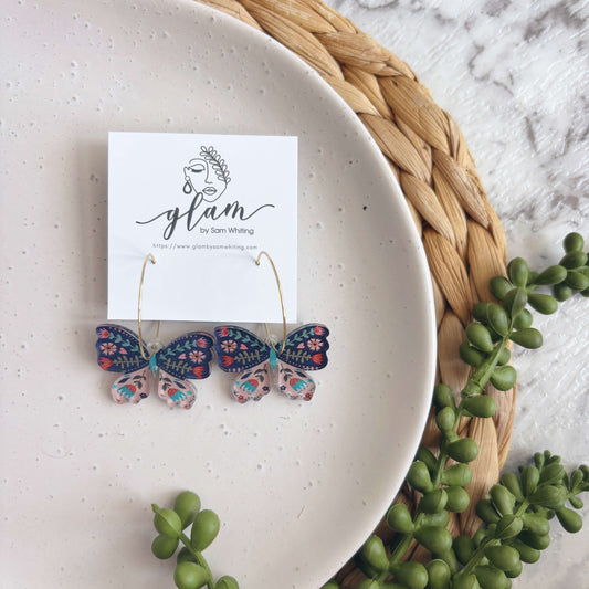 Butterfly Hoops // Acrylic Earrings