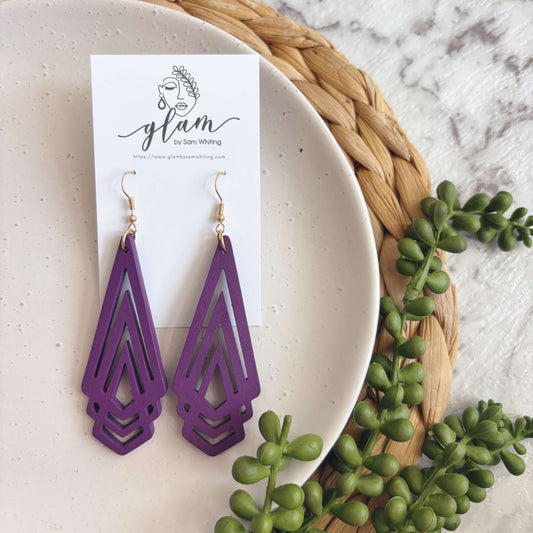 Eggplant Dangles // Timber Earrings