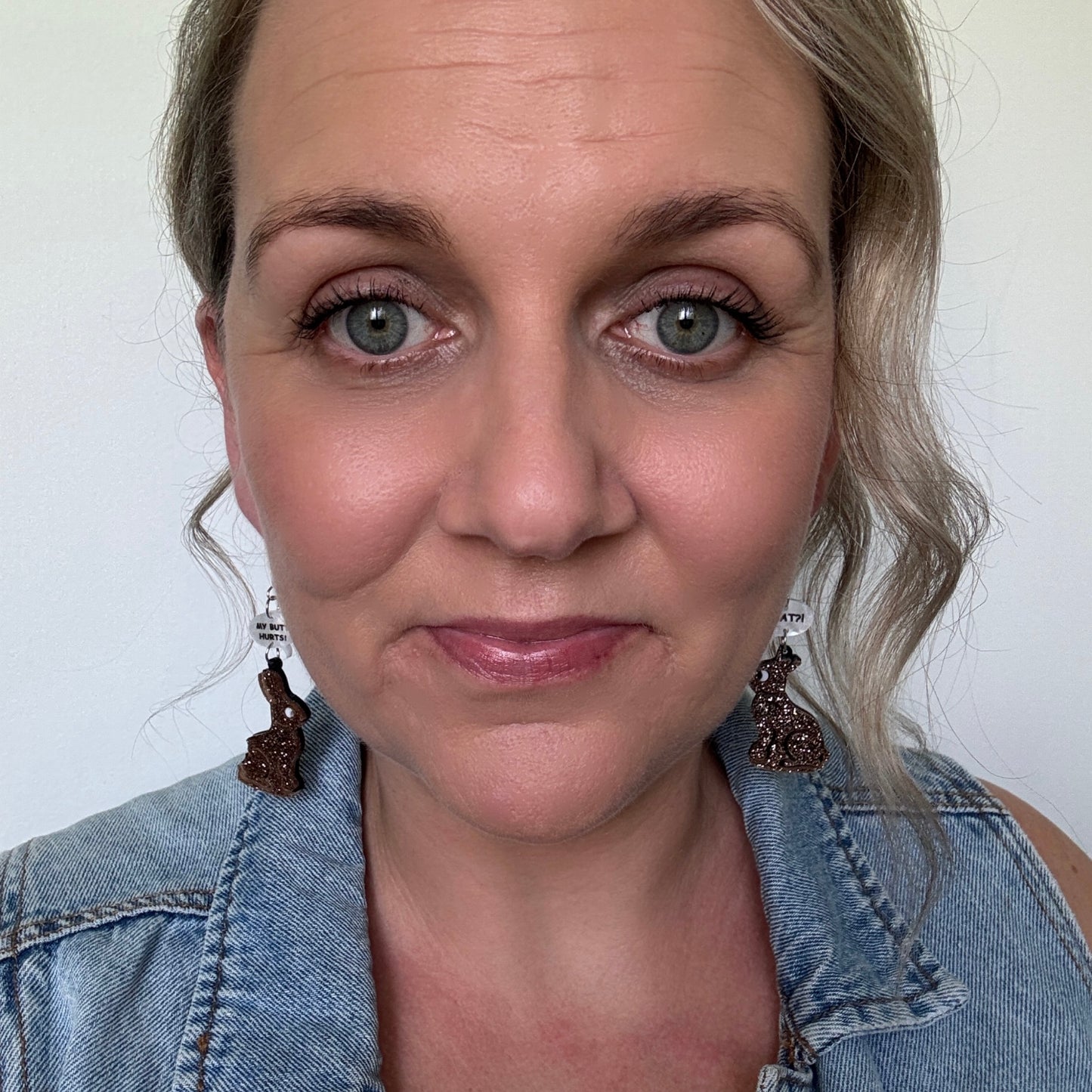 selfie funny easter meme earrings acrylic