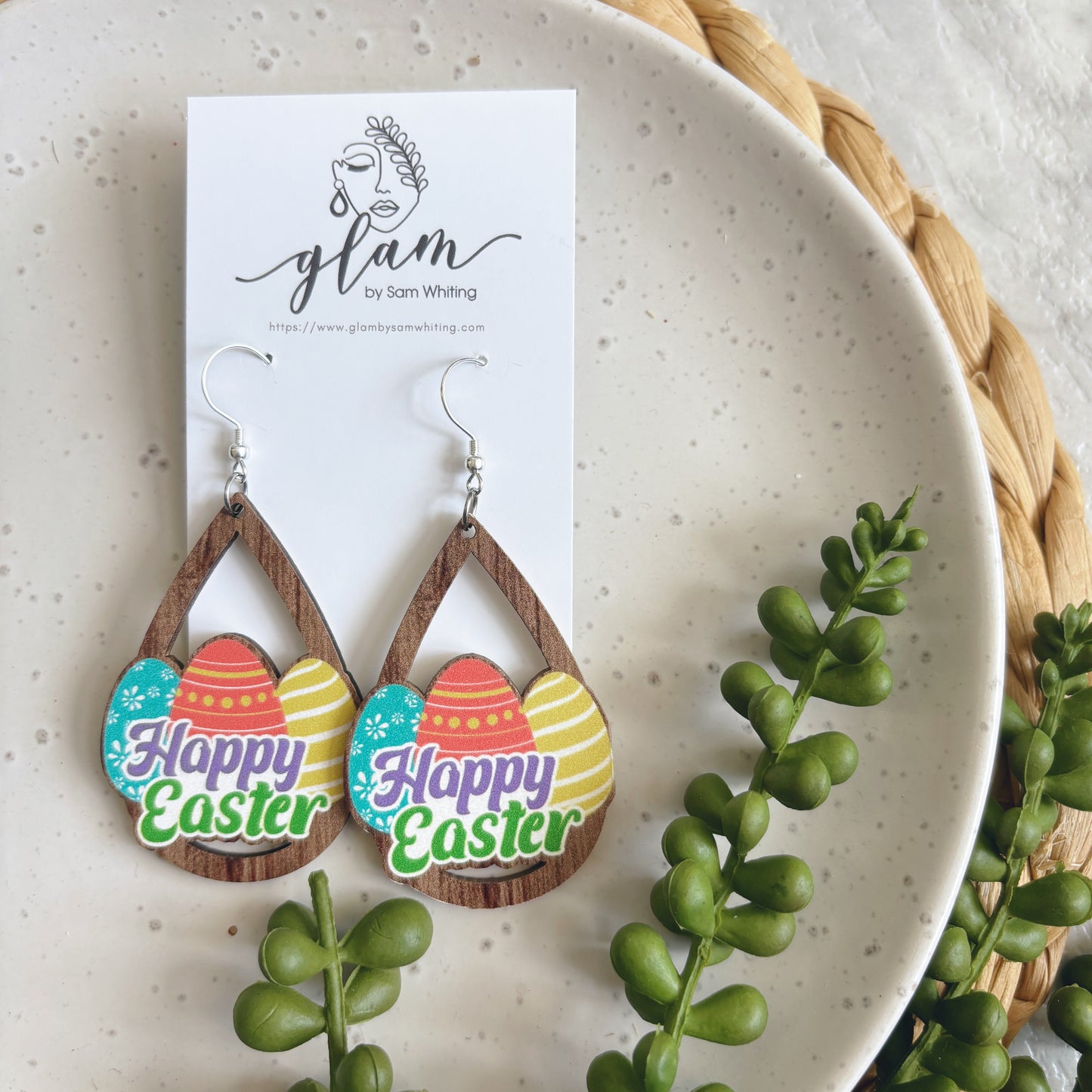 Happy Easter Teardrop // Timber Earrings