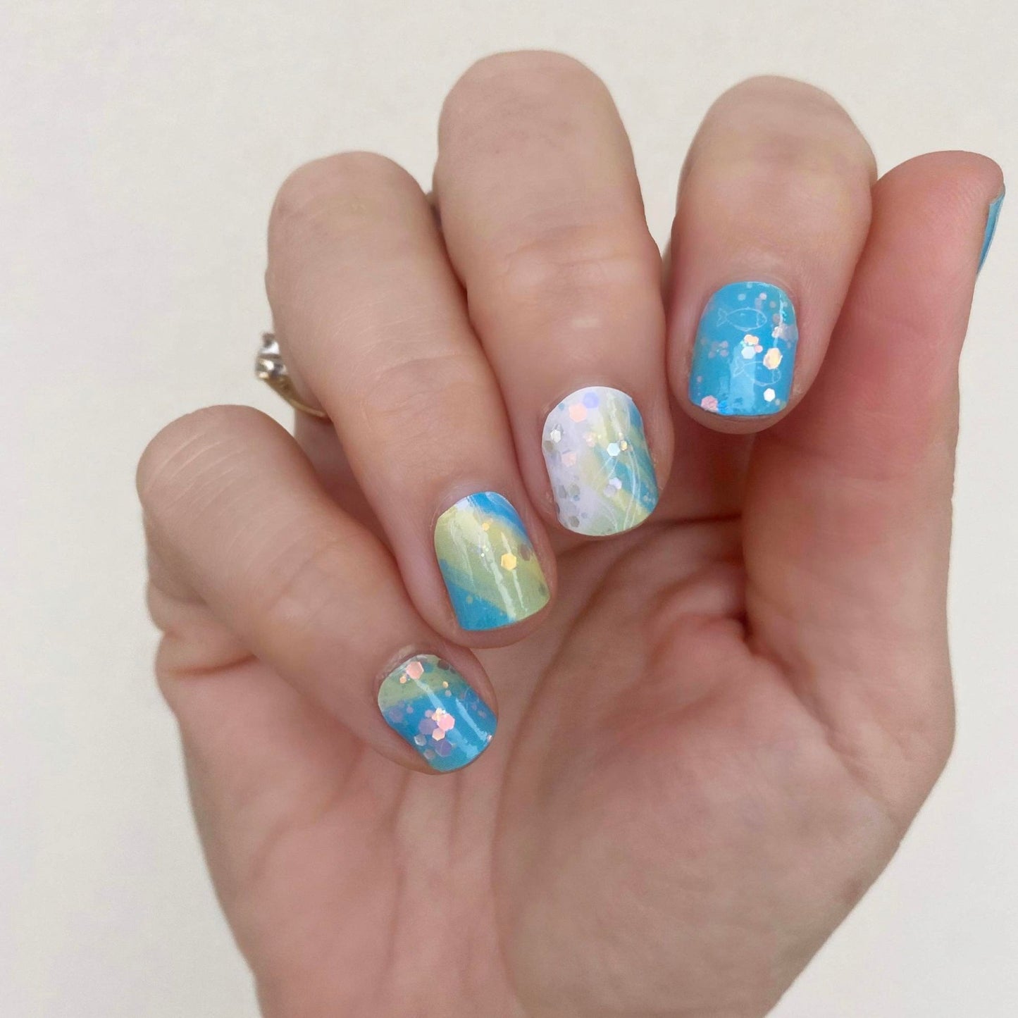 Seafoam Sparkle // Nail Polish Strips