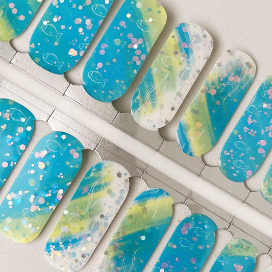 Seafoam Sparkle // Nail Polish Strips