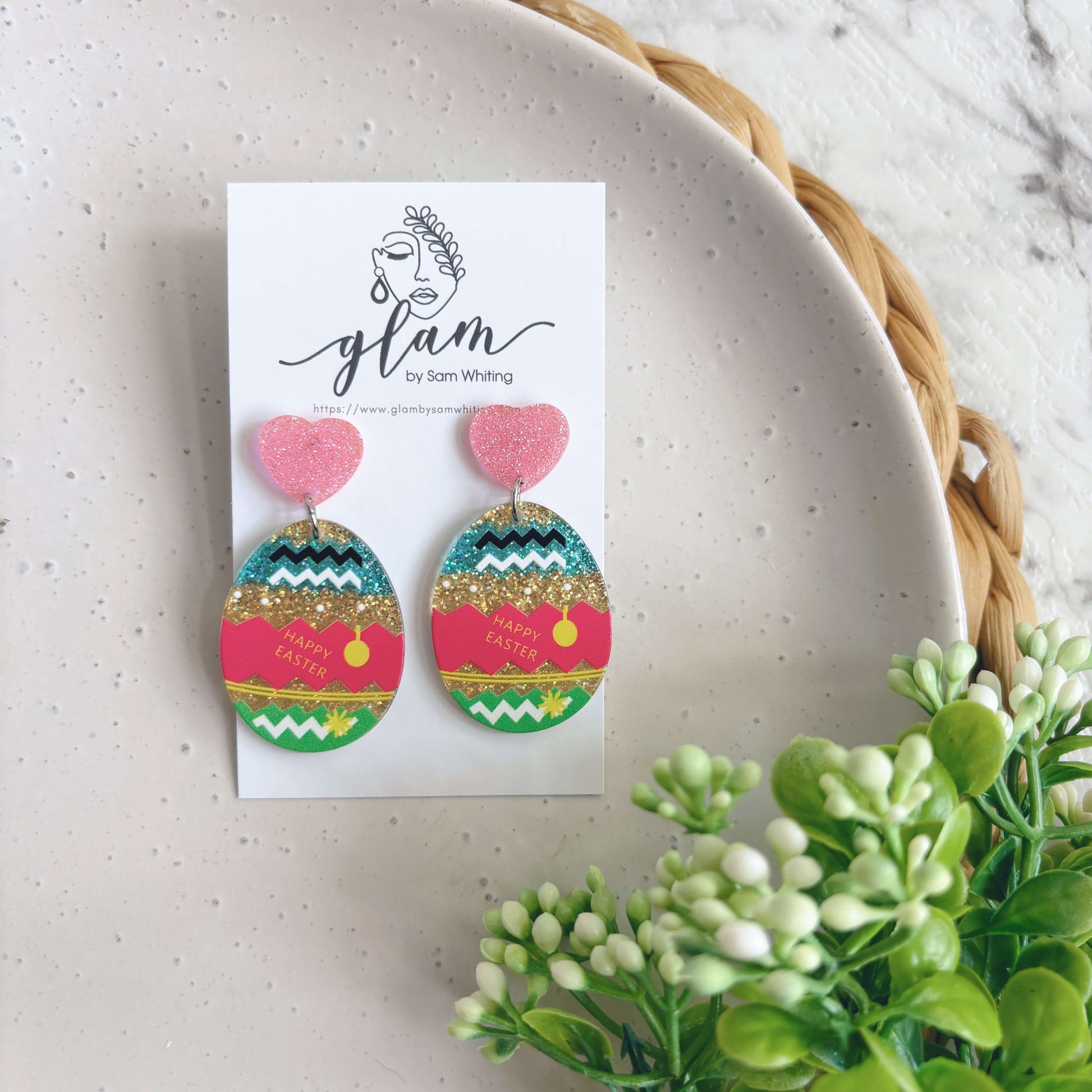 easter egg acrylic stud earrings