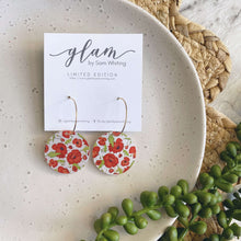 Load image into Gallery viewer, poppy acrylic hoop earrings anzac day
