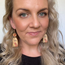 Load image into Gallery viewer, floral ghost selfie Halloween Timber Earrings
