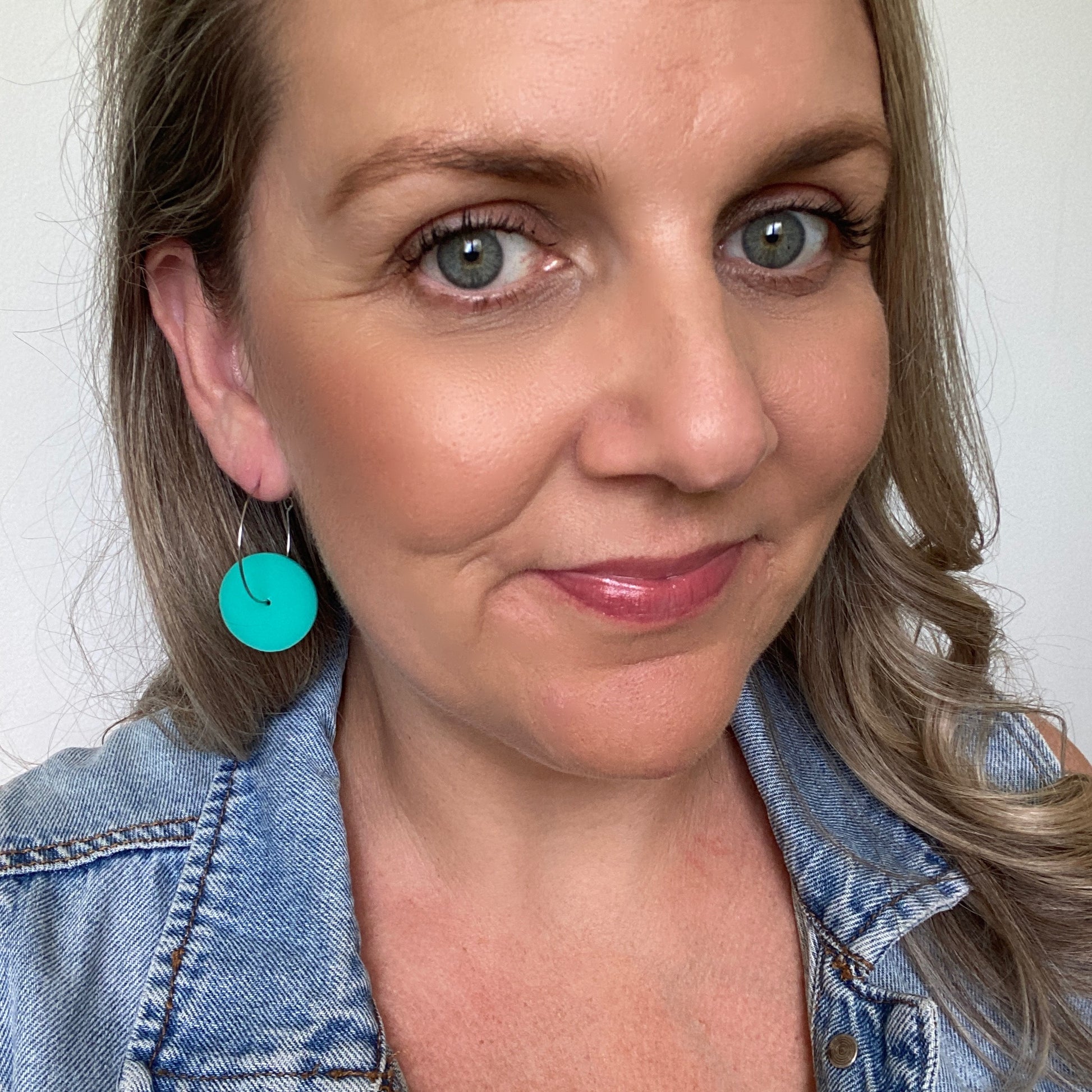 turquoise acrylic hoop earrings