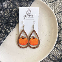 Load image into Gallery viewer, Pumpkin Halloween Timber Earrings
