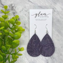 Load image into Gallery viewer, Embossed Teardrop // Leather Earrings
