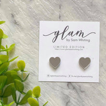 Load image into Gallery viewer, Mirror Hearts // Acrylic Stud Earrings

