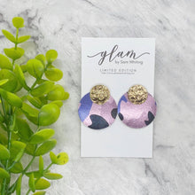 Load image into Gallery viewer, Metallic Circle Studs // Leather Earrings
