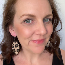 Load image into Gallery viewer, Leopard Print Leaves // Leather Earrings
