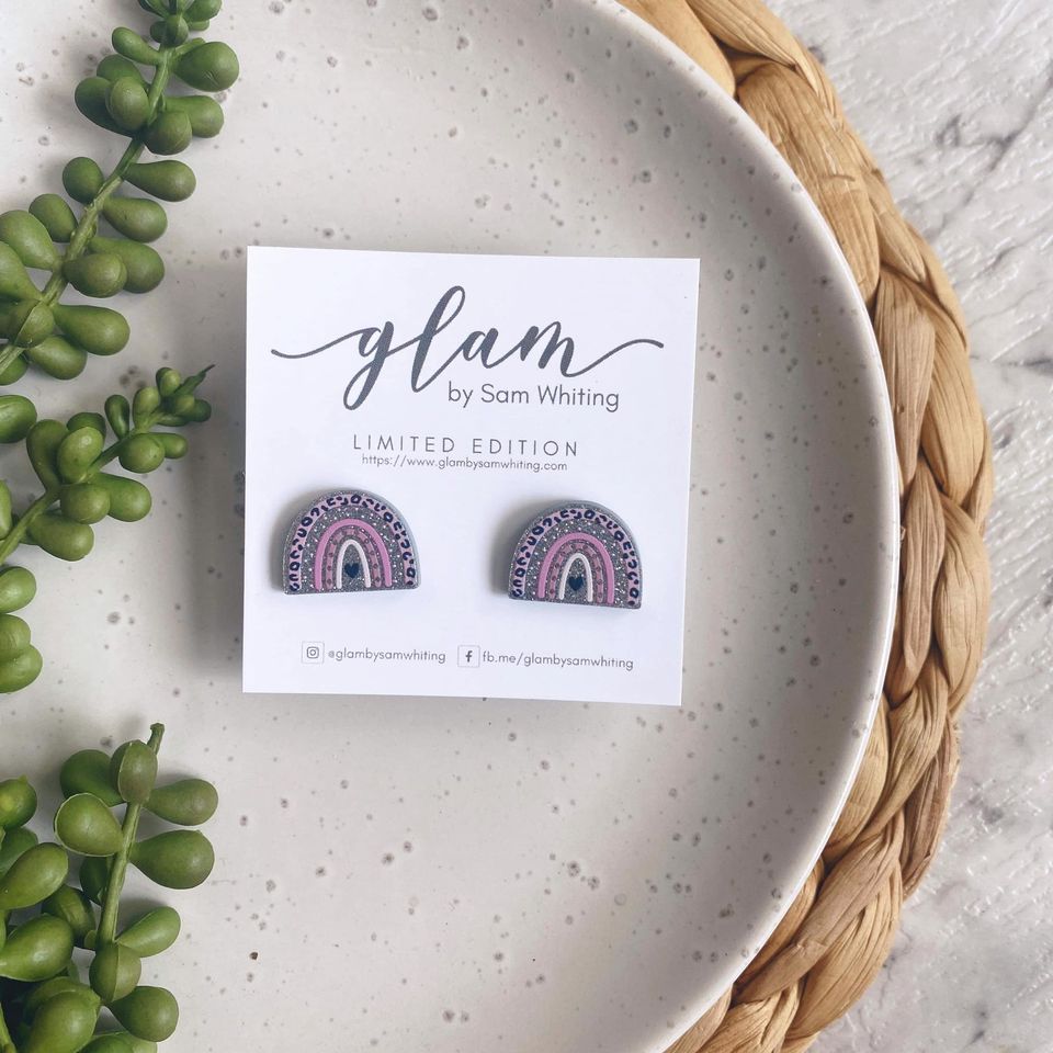Acrylic Rainbow stud earrings