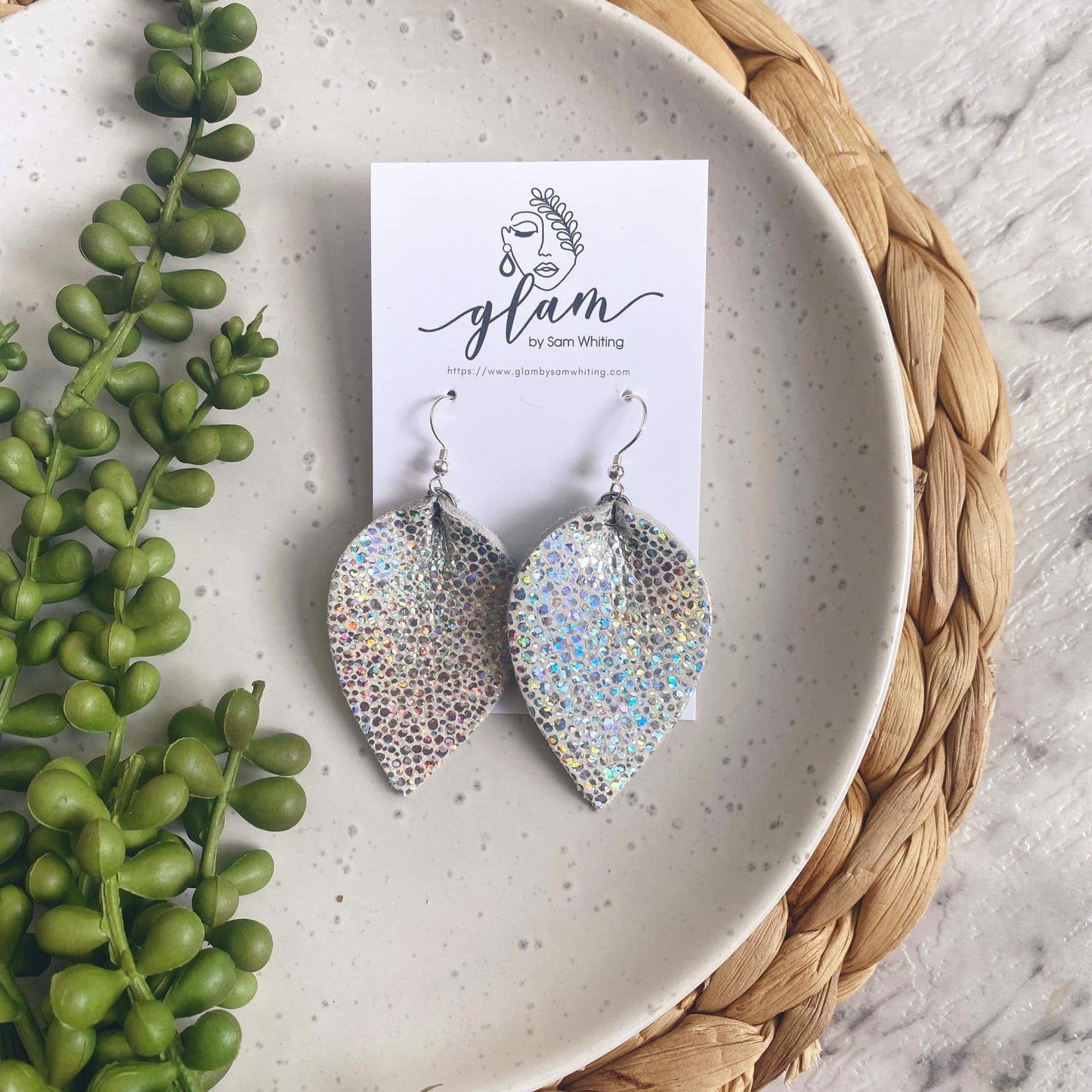 Holo Midi Petals // Hook Earrings