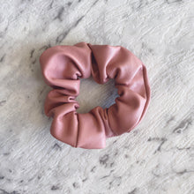 Load image into Gallery viewer, Dusty pink faux leather hair scrunchie
