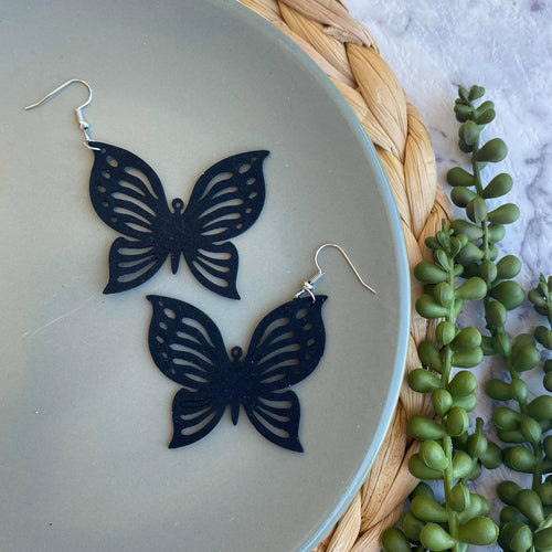 Black Cut Out Butterfly on silver coloured hook