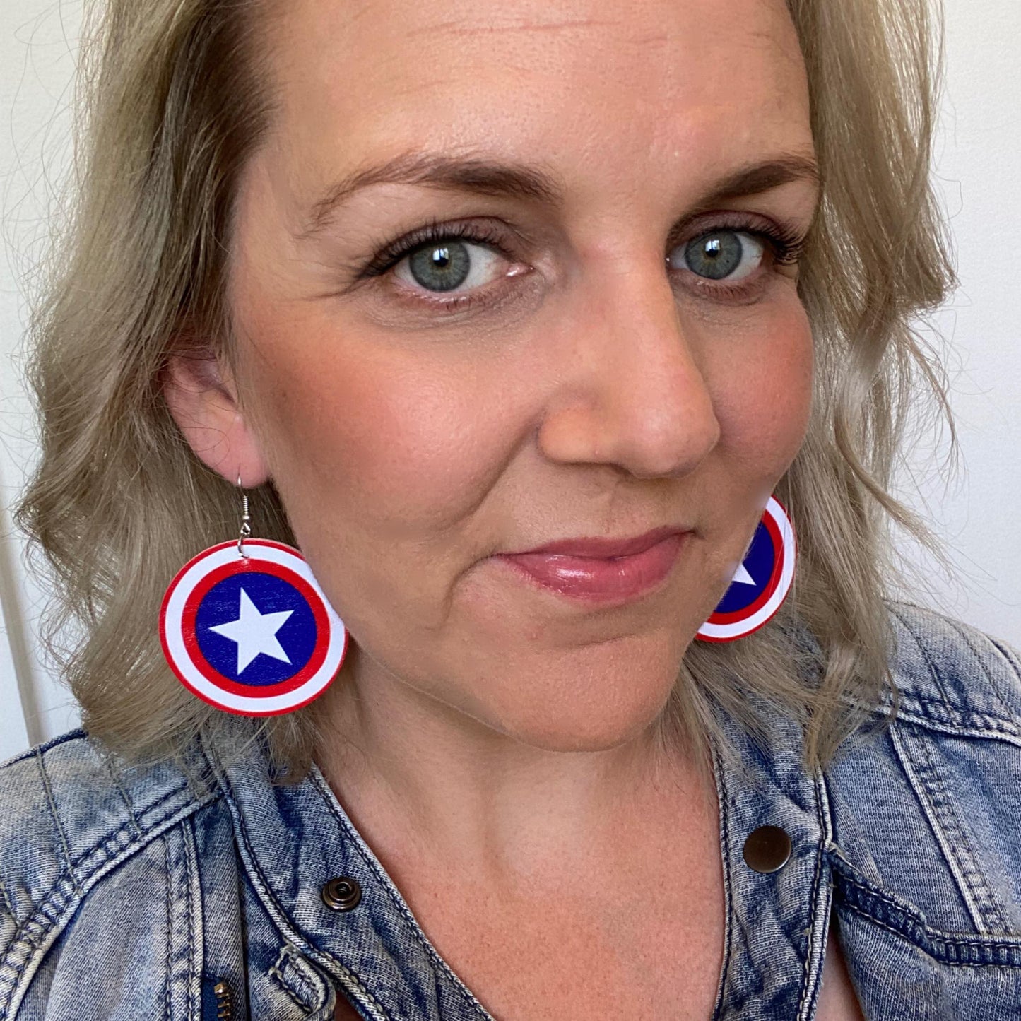 captain america sheild earrings