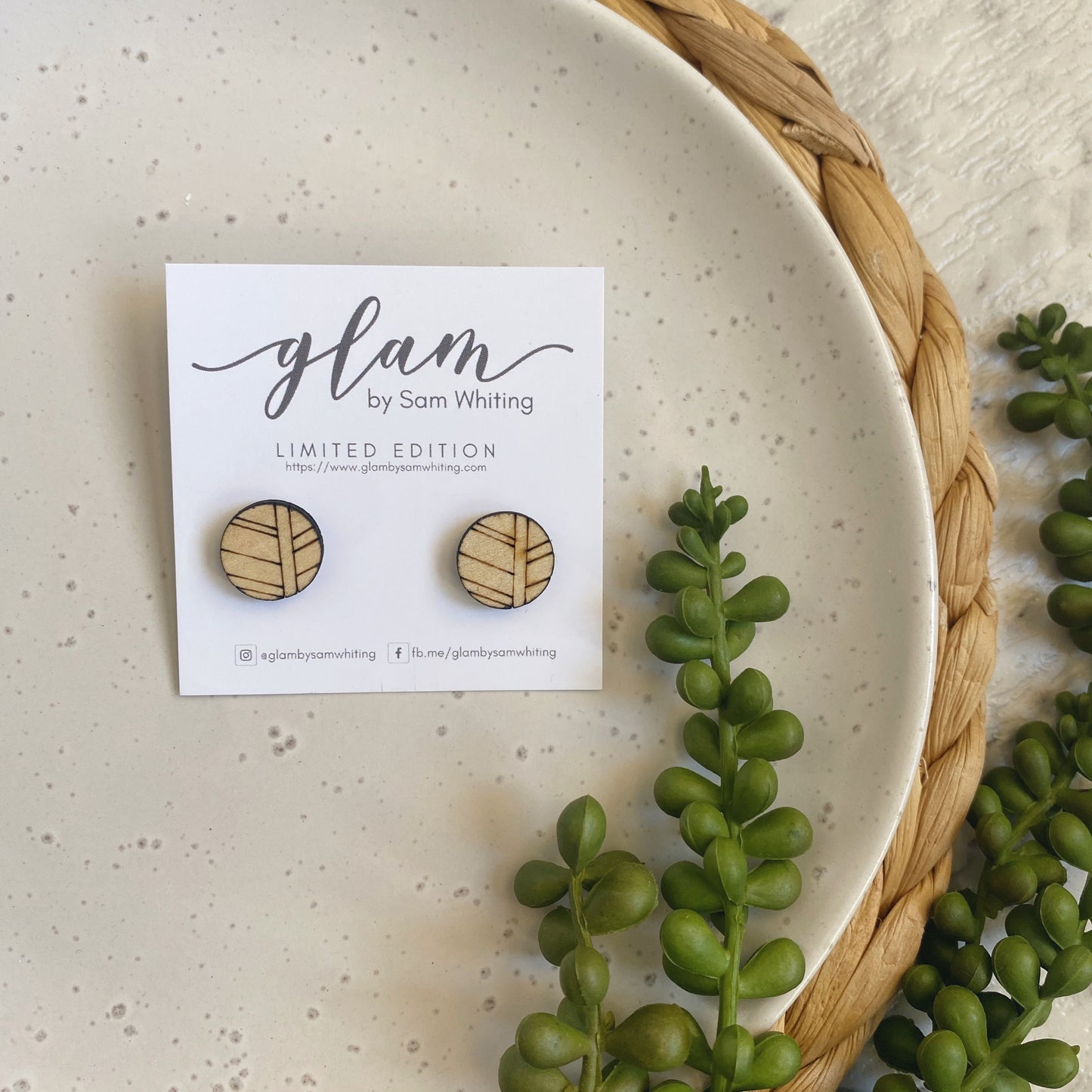 Timber Studs - Design 3 // Leather Earrings