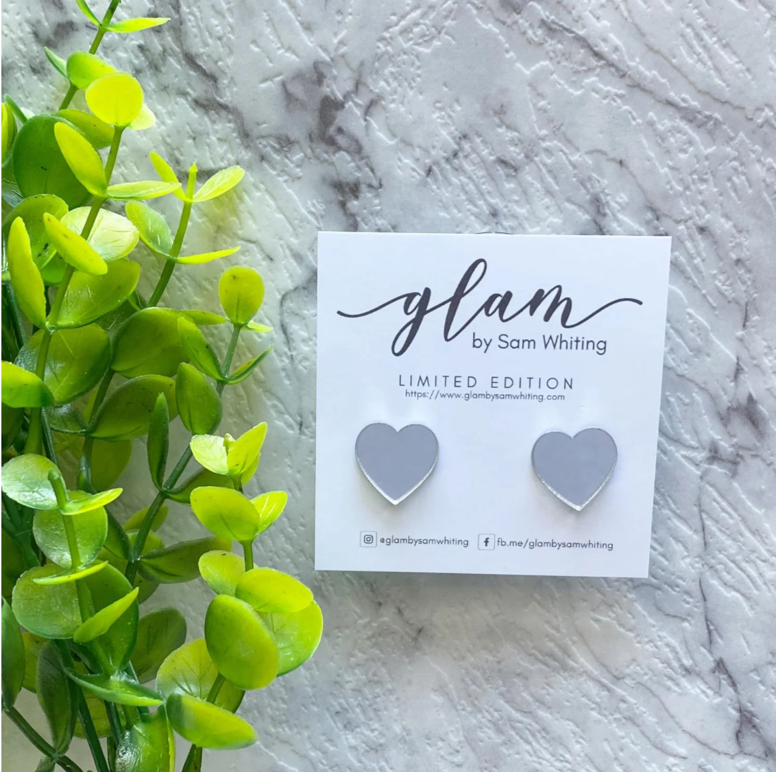 Mirror Hearts // Acrylic Stud Earrings