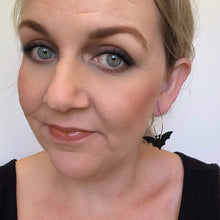 Load image into Gallery viewer, Dark and Spooky halloween earrings on silver hooks and hoops bats
